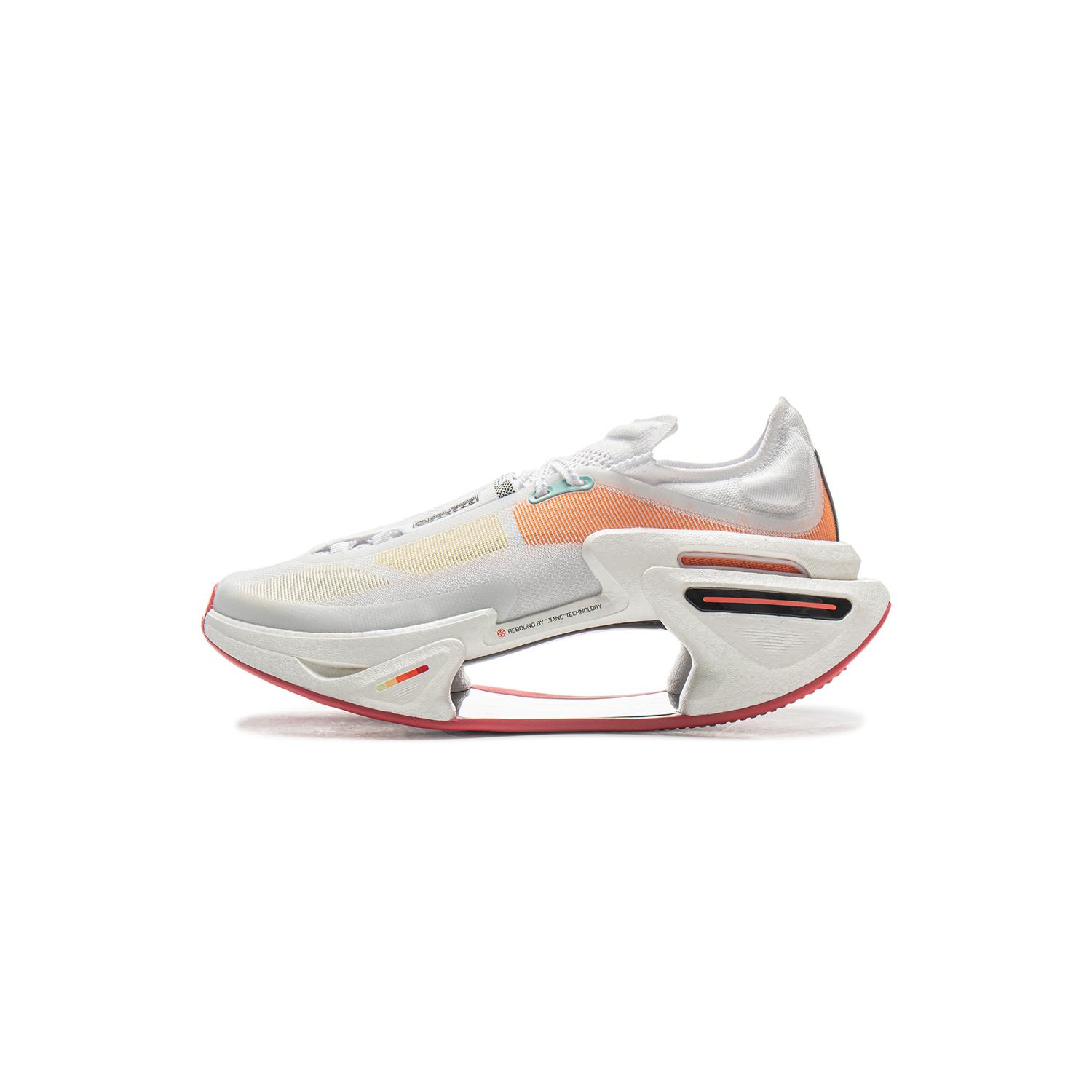 

New LiNing Shadow 3.0 Cushioning Support Lightweight Low Top Racing Running Shoes Unisex Standard White Orange Peel Orange ARRV001-21 44