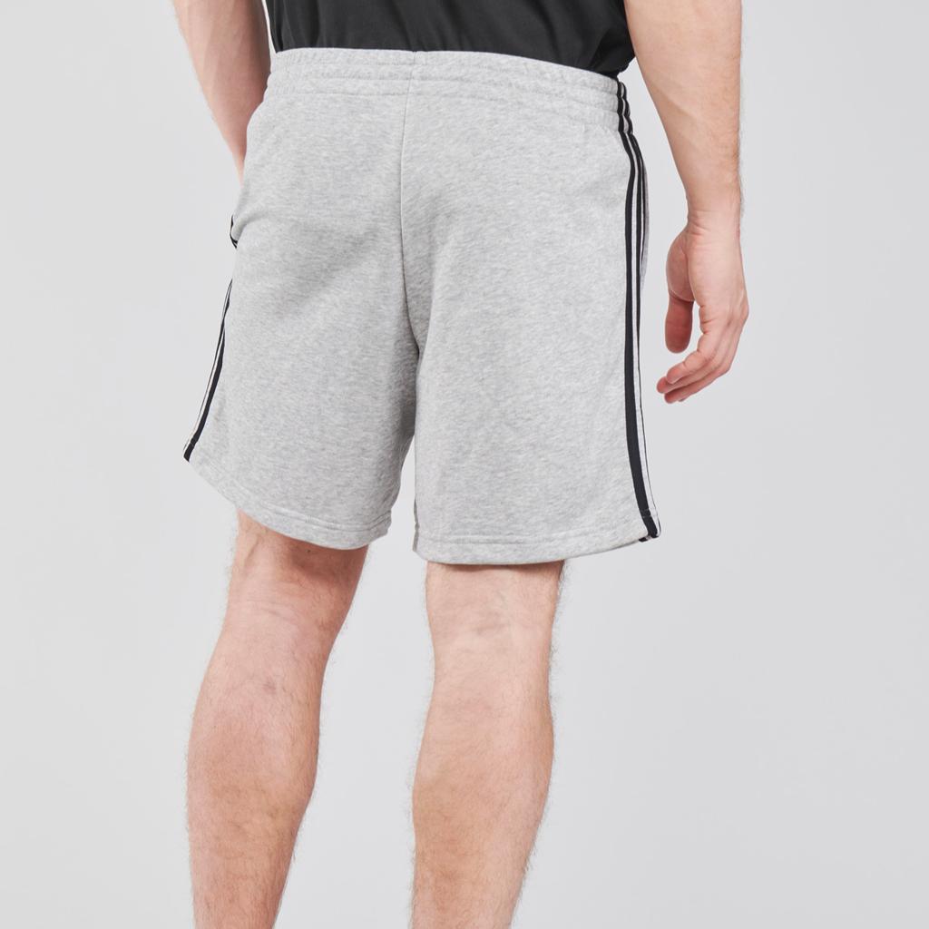 Adidas Logo Print Drawstring Elastic Waist Straight Shorts Men Bottoms Grey GK9599