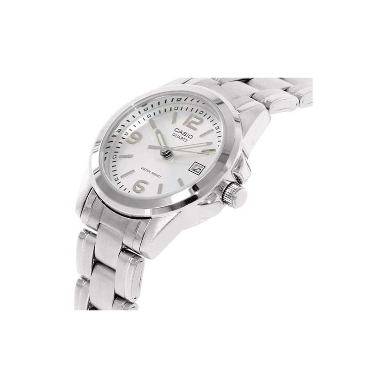 Casio Standard Series Simple Steel Band White Dial Waterproof Quartz Movement Stainless Steel Watch Men watches Silver MTP-1215A-7A
