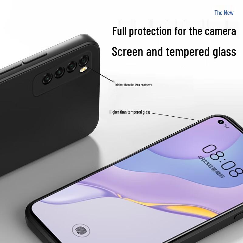 KEKLLE Liquid Silicone Full-Lens Protection Phone Case