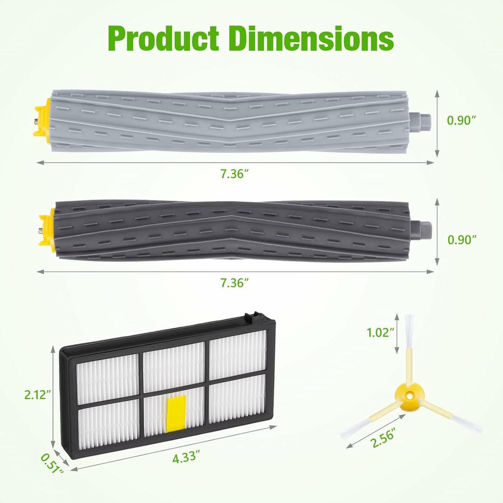 8Pcs Replacement Parts Kit for iRobot Roomba 800/870/880/960/980 Main Brush Side Brush Filter Set