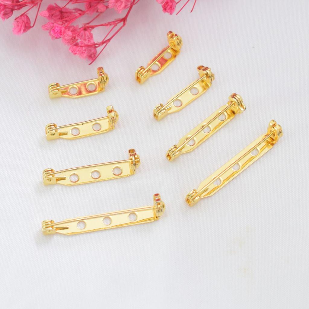 10pcs 18K Color-Preserving Rotating Type With Safety Hole, Insurance Brooch, Copper Bottom Support, Handmade Corsage Buckle, Pin Diy Clothing Brooch.