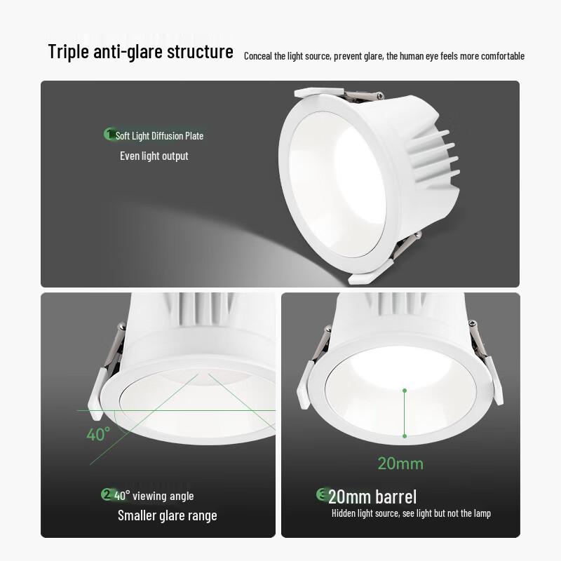 NVC Full Spectrum LED Recessed Downlight 9W Ra98