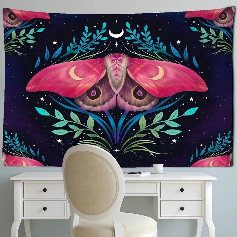 Butterfly Bee and Flowers Tapestry Office Living Room Decoration Home Wall Tapestry