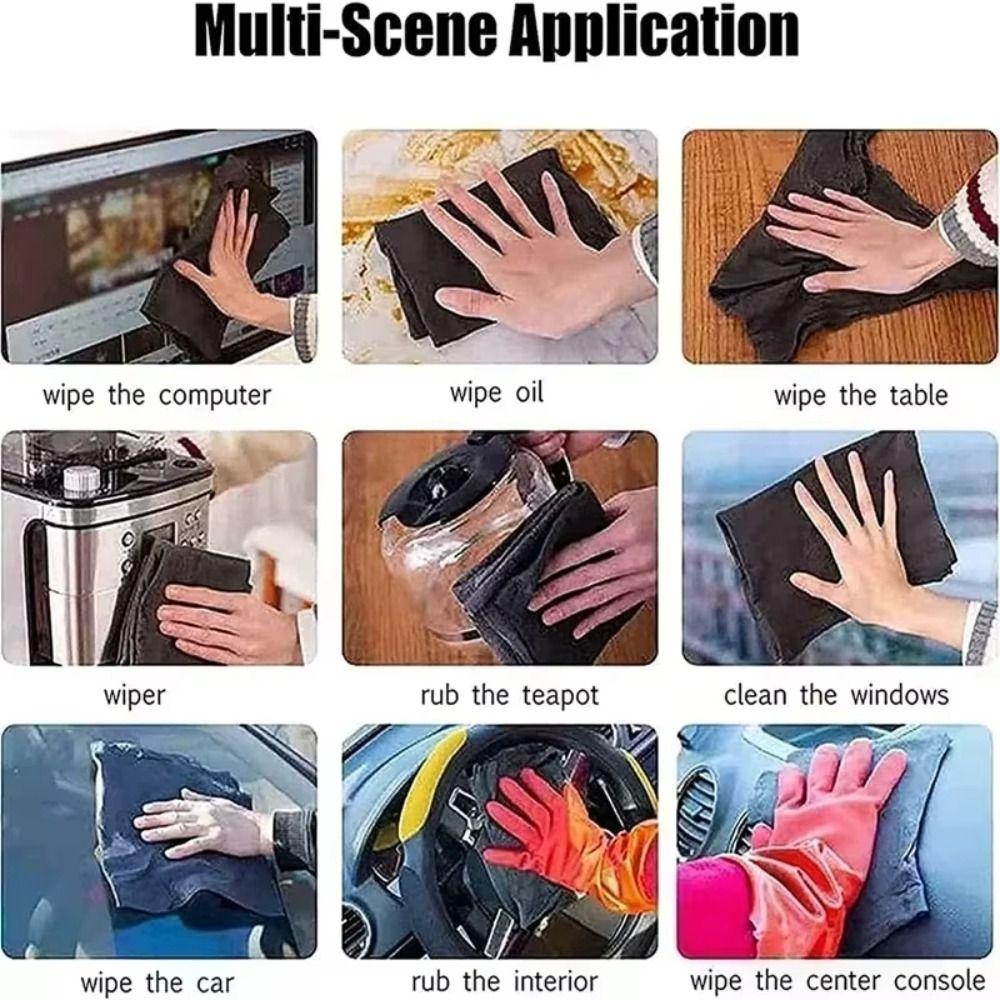 10Pcs/Set Thickened Cleaning Cloth Reusable No Trace Magic Cleaning Cloths Quickly Clean No Watermark Washing Rag Kitchen