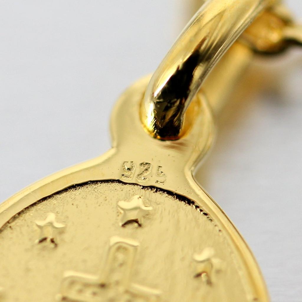 Naszyjnik 24K powlekany złotem Maria Moneta Srebrny Medalik 925 Złoty Łańcuszek Choker [GWIAZDY] Męski