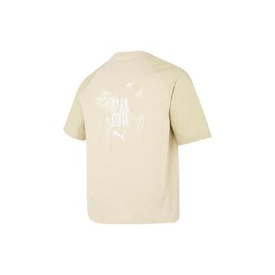 Ss23 Hommage an die chinesische Kultur Buchstabendruck Lässiges Rundhals-Kurzarm-T-Shirt Herren-T-Shirt Hell-Khaki 621928-88