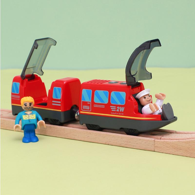 Batteriebetriebene Lokomotive Zugset Leistungsstarke Lok Kugelförmiger Elektrozug Waggons Spielzeug Passend für Biro Holzeisenbahnschiene Kindergeschenk
