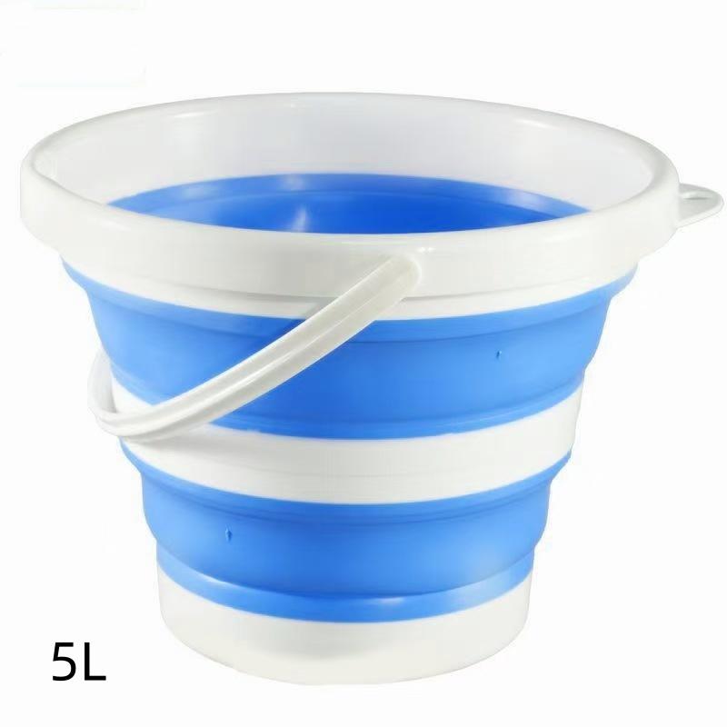 1Pc/ Foldable Silicone Water Bucket Household Large Capacity Portable Multi-Color Outdoor Storage Bucket