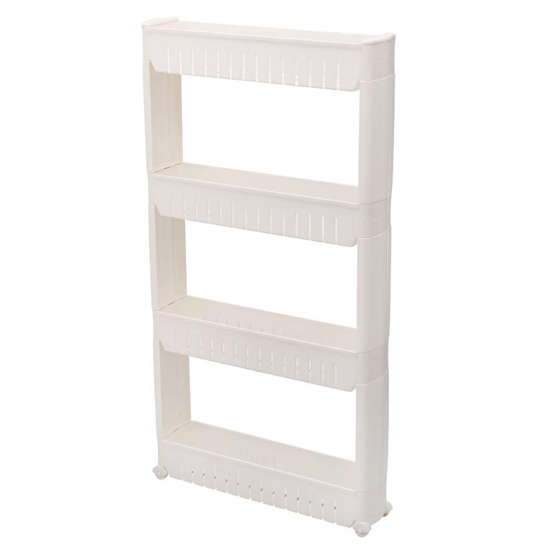 Estante de costura estrecha Estante de almacenamiento móvil multicapa con organizador de polea Estante de almacenamiento para oficina, baño, cocina