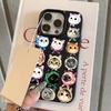 Cute Full Screen Cat Lychee Texture Silicone Phone Case For iPhone 17 Pro Max 11 12 13 14 15 16 Pro 14 Plus 17 Air Soft Cover