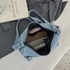 Jeansowa Haftowana Torba na Ramię Damska Torebka Miejska Torba Crossbody