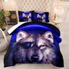 Realistic Animal Wolf Tiger Three-Piece Feather Silk Cotton Quilt Summer Quilt Bedding