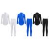 Boys Glittery Rhinestones Mesh Leotard Long Sleeve Hollow Out Crisscross Strappy Front Bodysuit Leggings