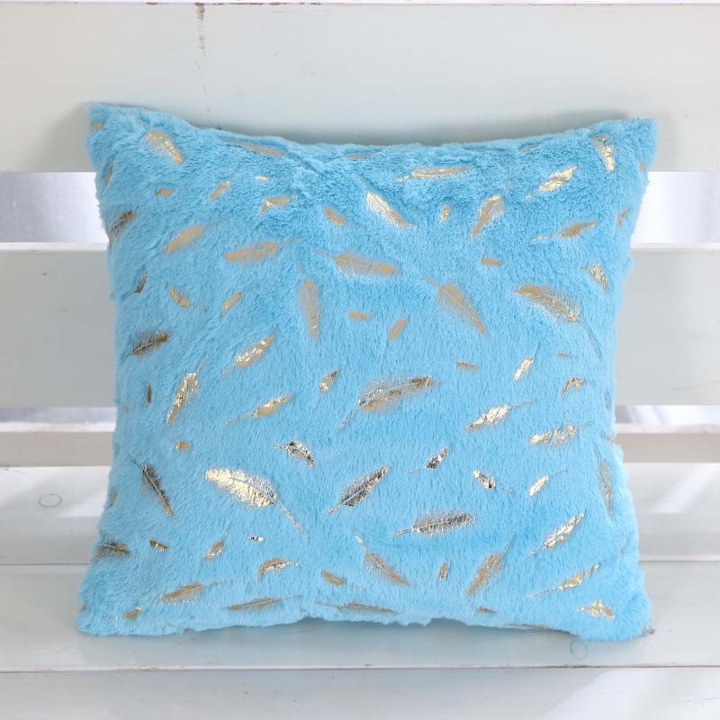43X43Cm Cushion Cover Short Plush Gold Plated Throw Pillow Embedded Decoration Cushion Home Pillow Cover Coreless Single Pillow Cover