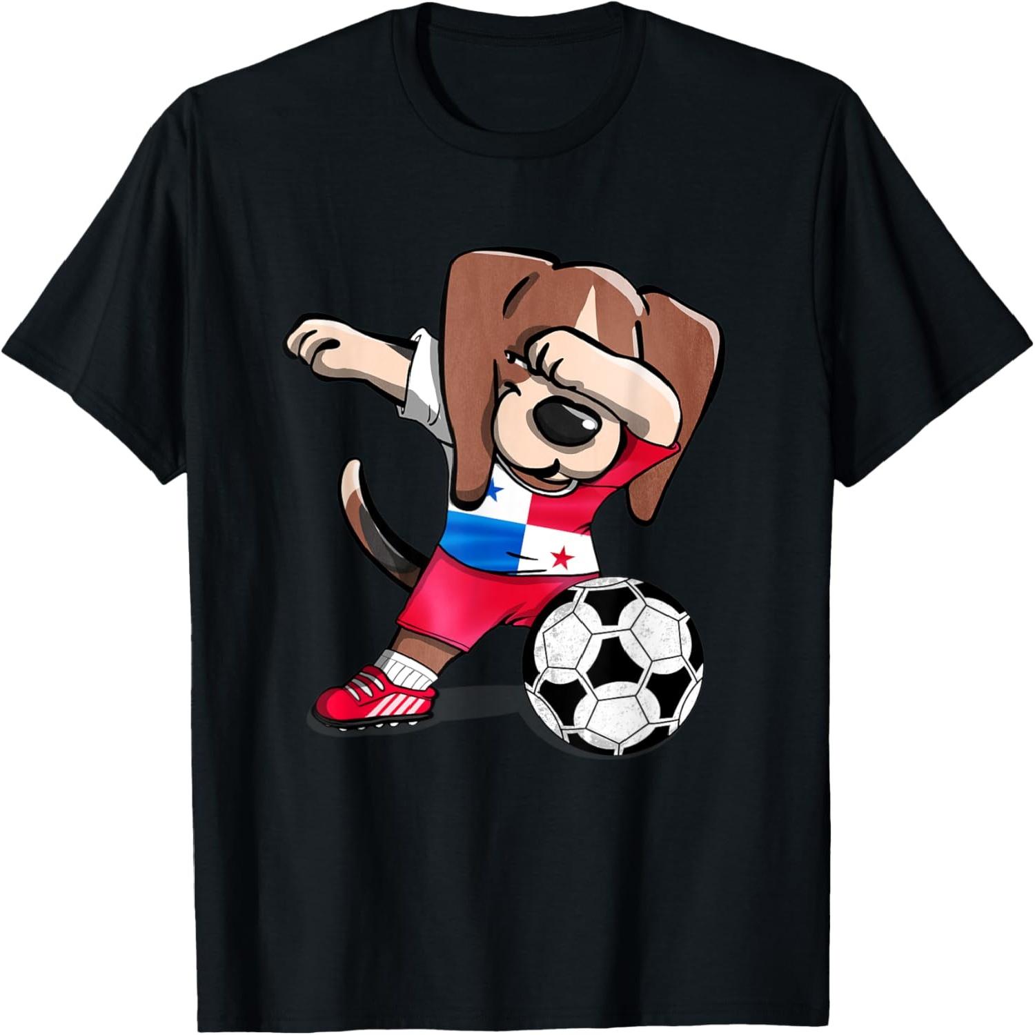 Dabbing Beagle Panama Soccer Fans Jersey Panamanian Football T-Shirt S