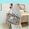 Chic 2024 New Black And White Canvas Tote Bag With Zipper For Daily Use