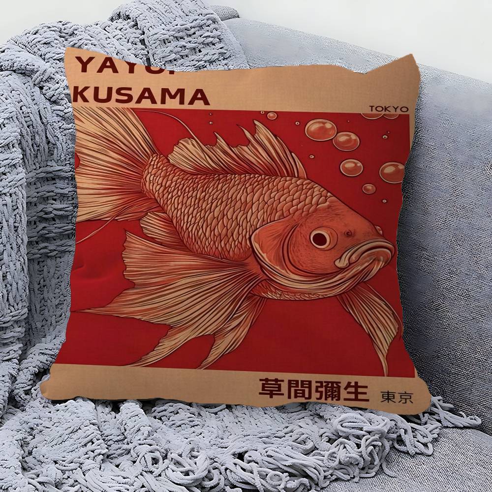 Yayoi Kusama Art Anime Cushion Cover Car Throw Pillow Case For Sofa Car Christmas Gift 40x40cm 45x45cm