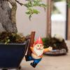 Funny Garden Gnome Statue Flower Pot Hugger, Gnome Figurine Resin Sculpture Outdoor Decor Patio Lawn Fence Plant Pot Ornaments