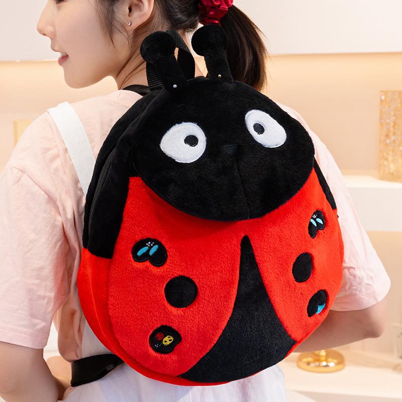 40cm Beetle Bag Cartoon Animal Ladybug Backpack Gentle Soft Stuffed Plush Toy Sets Knapsack Kids Birthday Present Party Favors Boy Girls Gifts