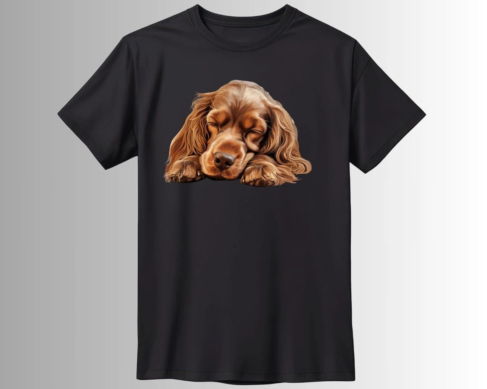 Cute Sleeping Dog Pet Dogs T-Shirt for Dog Owners- L