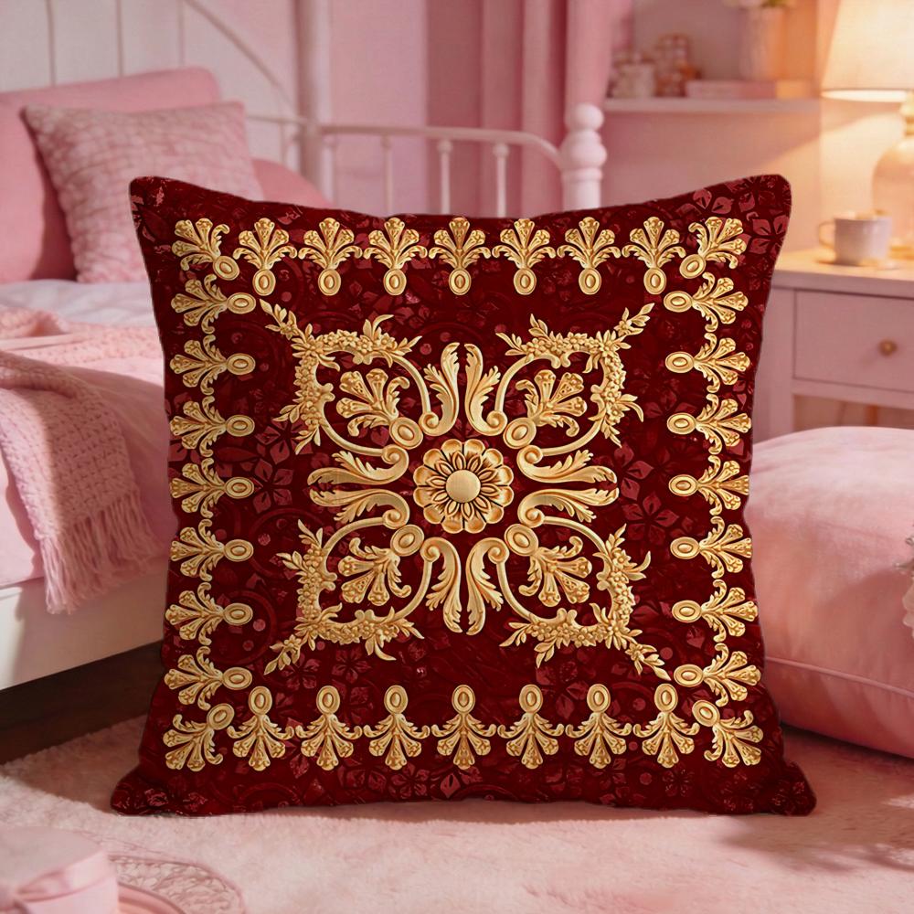 Ornate European Retro MotifS Cushion Cover Premium Comfort Reversible Pillow Cove Two In One Design for Any Room Car Interior