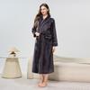 Men's Shawl Collar Robes Full Length Fleece Plush Bathrobes Soft Spa House Coat with Pockets Fluffy Spa Robes Unisex Winter Cozy Warm Spa Long Robe