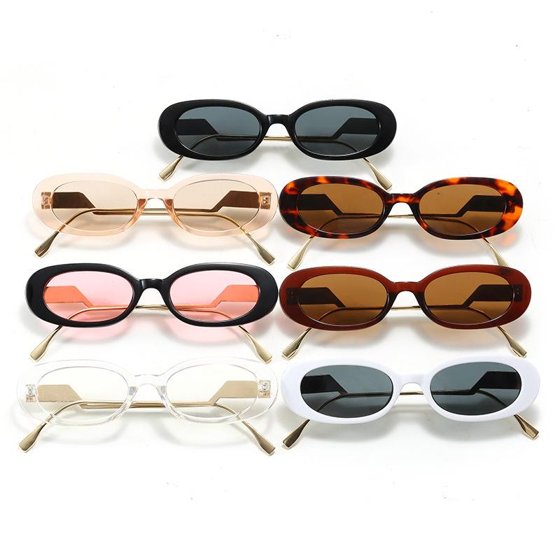 Oval simple sunglasses trendy fashion new versatile sunglasses personalized retro high-end sunglasses