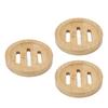 3 Stück Bambus Runde Seifenschale Zuhause Badezimmer Retro Elegant Selbstentwässernde Seifenhalter Ablage für Küche