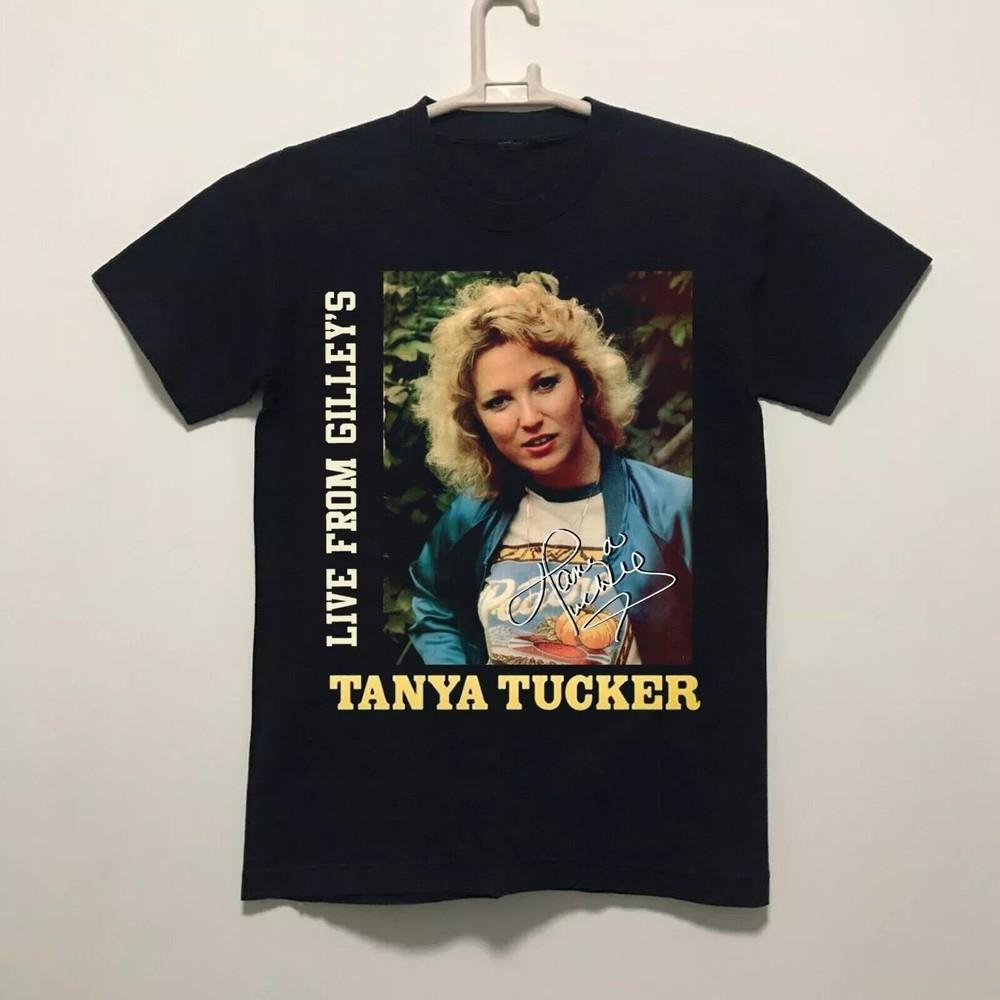 Nové tričko Tanya Tucker LIVE From Gilley039s Dárek pro fanoušky Černé Všechny velikosti Unisex tričko
