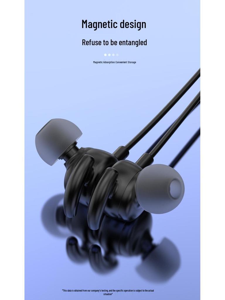 M101S Bluetooth Neckband Earphones with Long Battery, TF Card Support, Karaoke, and Back-In Ear Design.