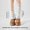 Coffee-colored Leg Warmers - Thick and Warm Knitted Leg Coverings with A Textured Pattern, Featuring Elastic Bands and Multiple Layers.