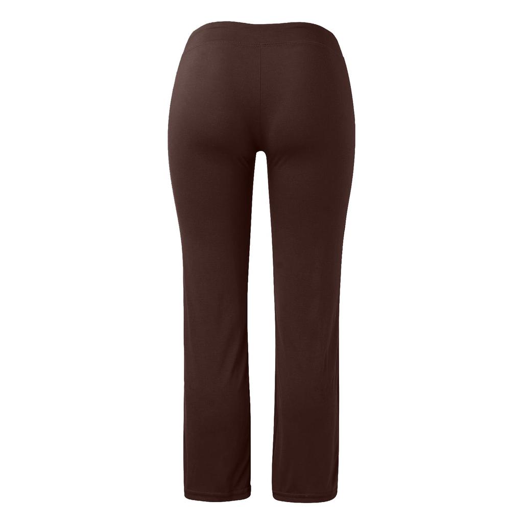 Women's Micro Flared Pants Yoga Pants High Waist Drawstring Lace Hip Lift Color Casual Pants