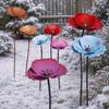 Yousheng 2Pcs Metal Flowers for Outside, Decorative Garden Stakes, Flower Bed Decor Plant Stakes, Metal Art for Outside, Outdoor Yard Art for Lawn