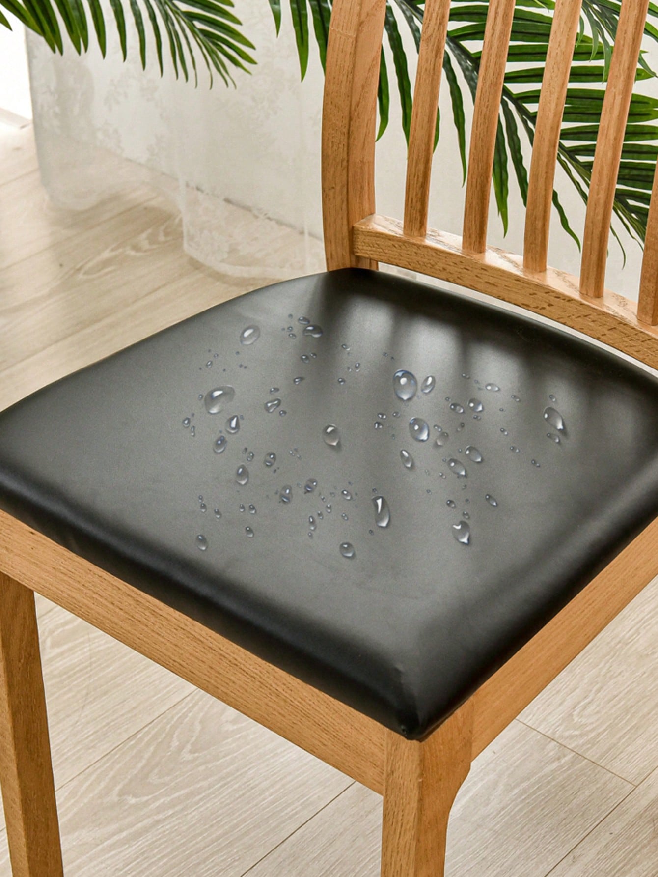 

Waterproof PU Chair Cushion Cover For Kitchen Dining Room Leather Seat Cover Dining Room Chair Seat Cushion Cover Solid Color чёрный