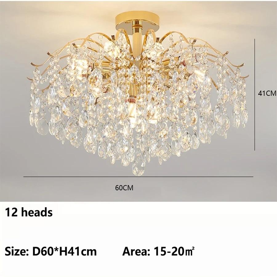French Crystal Chandelier Modern Ceiling Lamps Luxury Living Room Lights Home Decor Items Dining Room Hotel Bedroom Room Lights