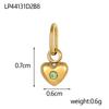 CARLIDANA Vintage Charm Women's Titanium Steel Heart-shaped Pendant Gold Plated Rhinestones 12 Birthstone Charms DIY Jewelry