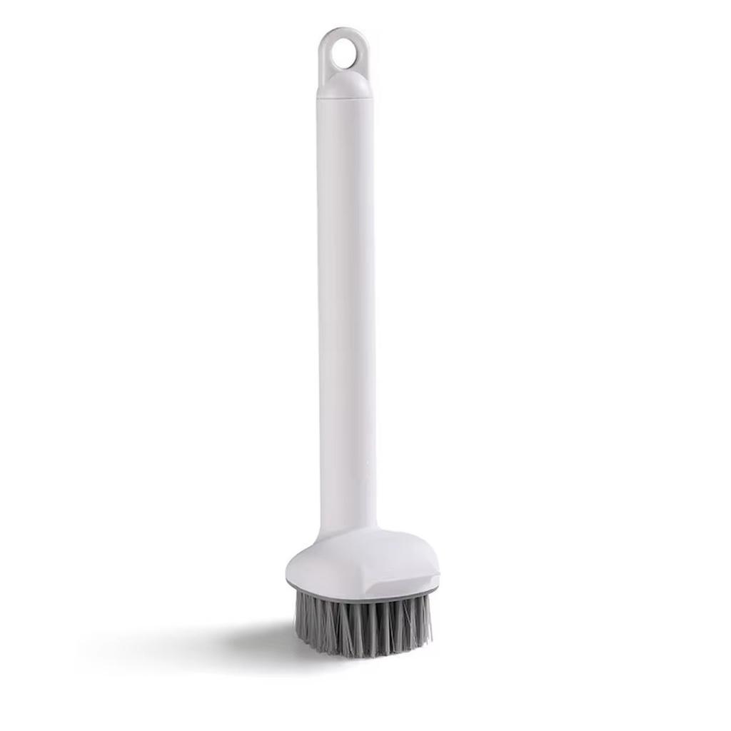 2 in 1 Rotating Kitchen Pot Brush with Scraper Long Handle Cleaning Brush for Household Dishwashing Non-Scratch Surface Cleaning Tool