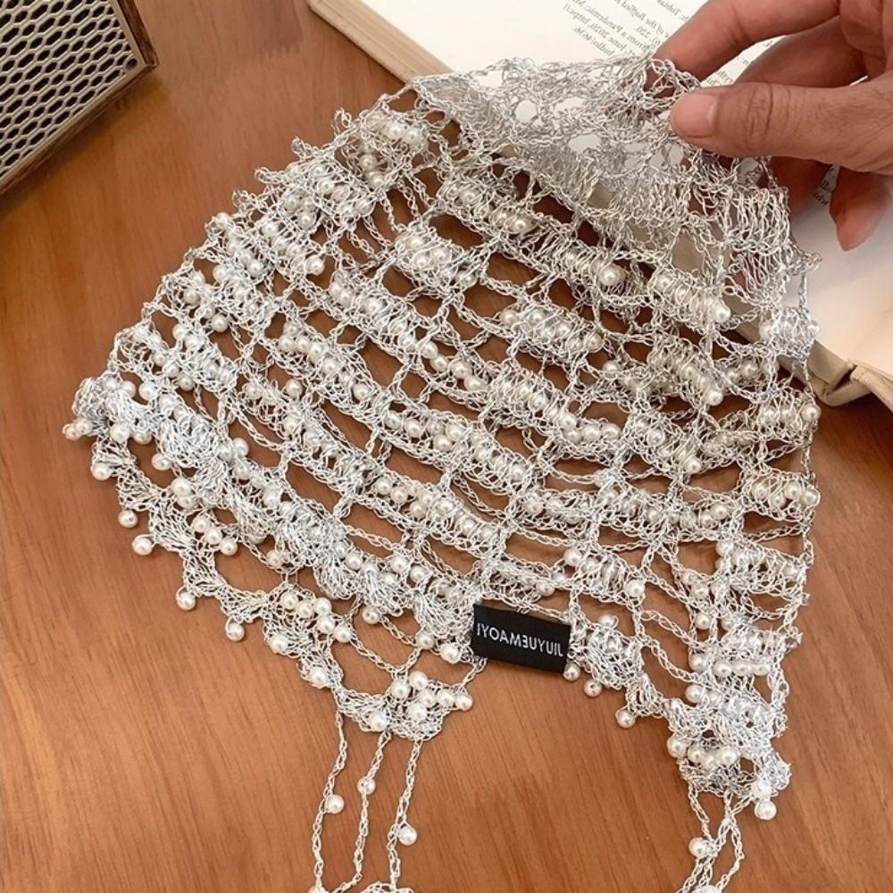 Shining Crystal Chain Beaded Hats Handmade Mesh Hair Accessories Women Summer Autumn
