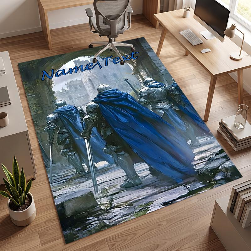 Medieval Knight (5) Personalized Name Office Carpet Stylish Decor for Living Room Bedroom Kitchen