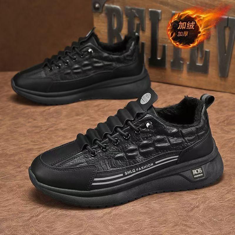 Single Cotton Casual Shoes Winter Velvet Thickened Warm Cotton Shoes Leather Sports Shoes Shoes Shoes