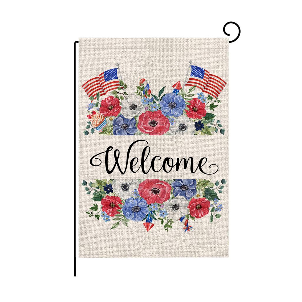 Double-sided Garden Flag Linen Printed Outdoor Garden Decoration Small Flag Holiday Flag
