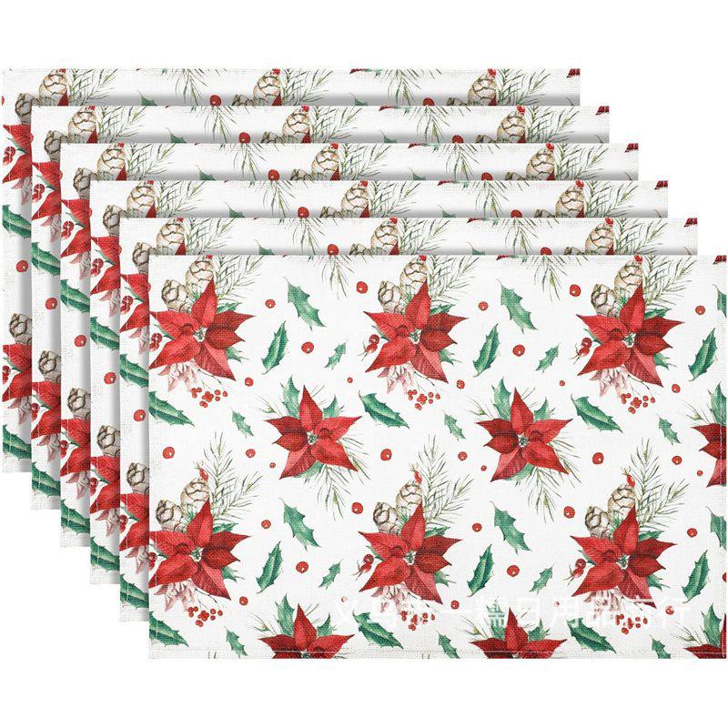 Christmas Snowman & Snowflake Plaid Insulated Placemat - Festive Table Decoration
