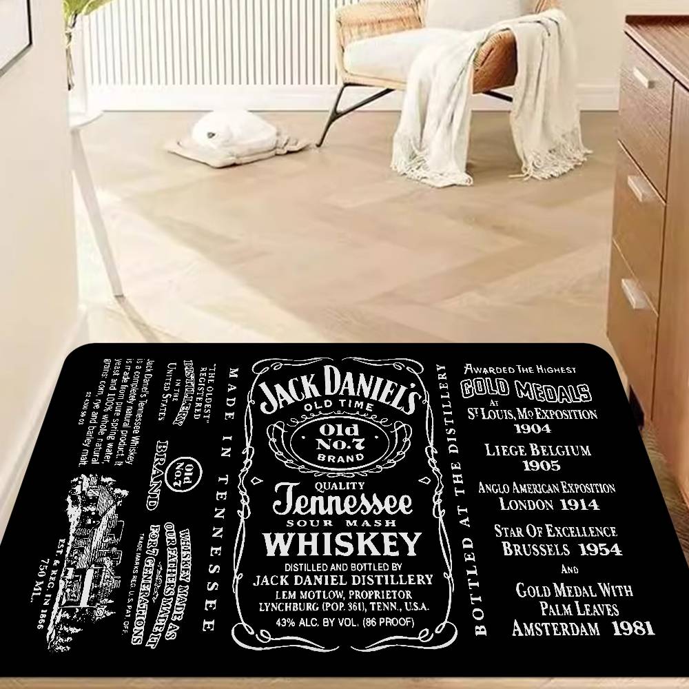 Tappeto da corridoio lavabile antiscivolo con motivo Jack-Daniels Whisky Tappeto per area divani e poltrone del soggiorno Tappetino per ingresso cucina Tappeto da area
