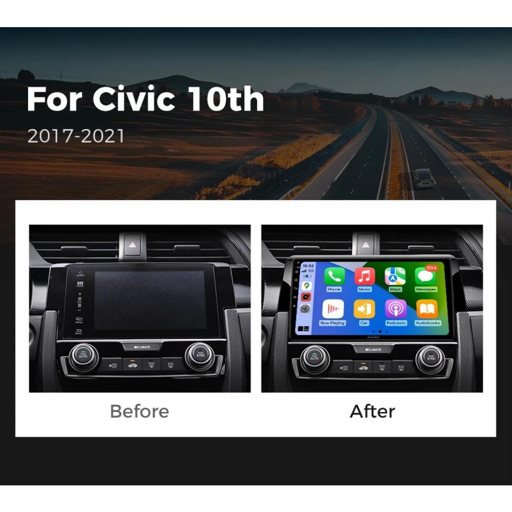 Andriod Car Stereo Radio For Honda Civic 10th 10gen 2015 - 2021 Multimedia Player Wireless Carplay Android Auto WiFi DSP
