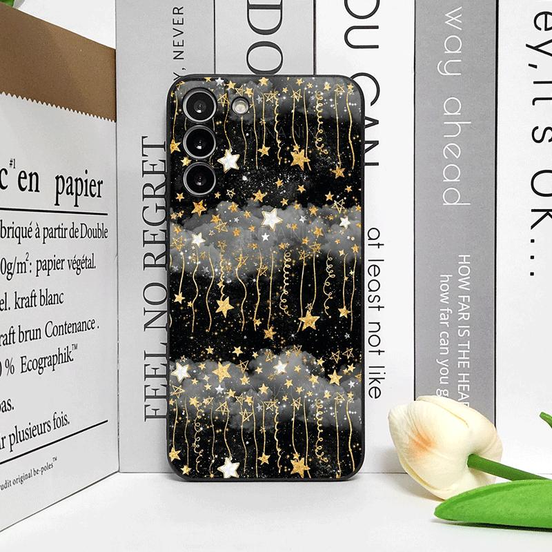 Fashion Gold Five-Pointed Star Phone Case for Samsung Galaxy A56 A42 A13 4G A14 A55 A16 A54 A53 A52 A51 5G Soft Cover Y2K Fundas