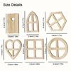 100pcs Vintage Wooden Window Mix | Painting Home Decor for Birthday, Wedding, Easter, Mini Garden, Country House Decorations