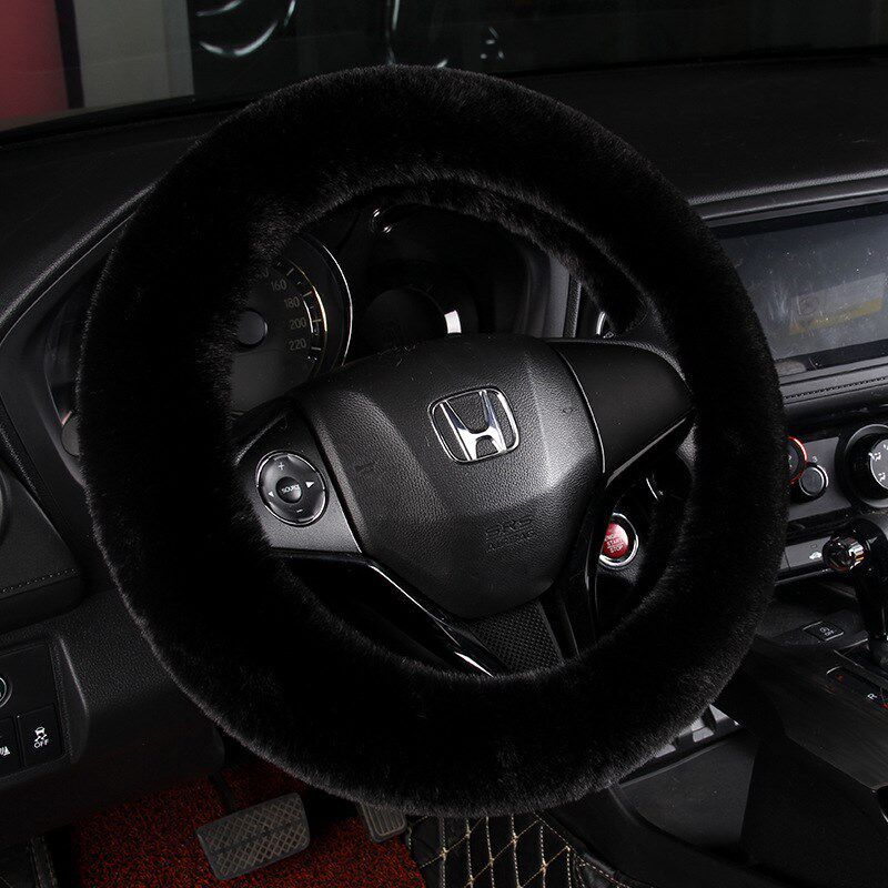 Winter Car Steering Wheel Cover Short Plush Car Handle Cover New Universal Winter Handle Cover for Women Volkswagen Warm and Cute