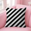 Black White Striped Geometric Rectangle Cushion Cover Polyester Sofa Cushions Decorative Throw Pillows  Decoration Pillowcover
