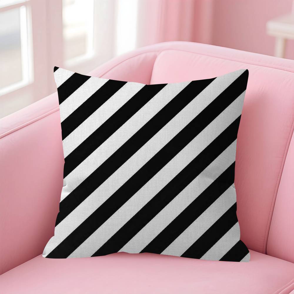 Black White Striped Geometric Rectangle Cushion Cover Polyester Sofa Cushions Decorative Throw Pillows Decoration Pillowcover